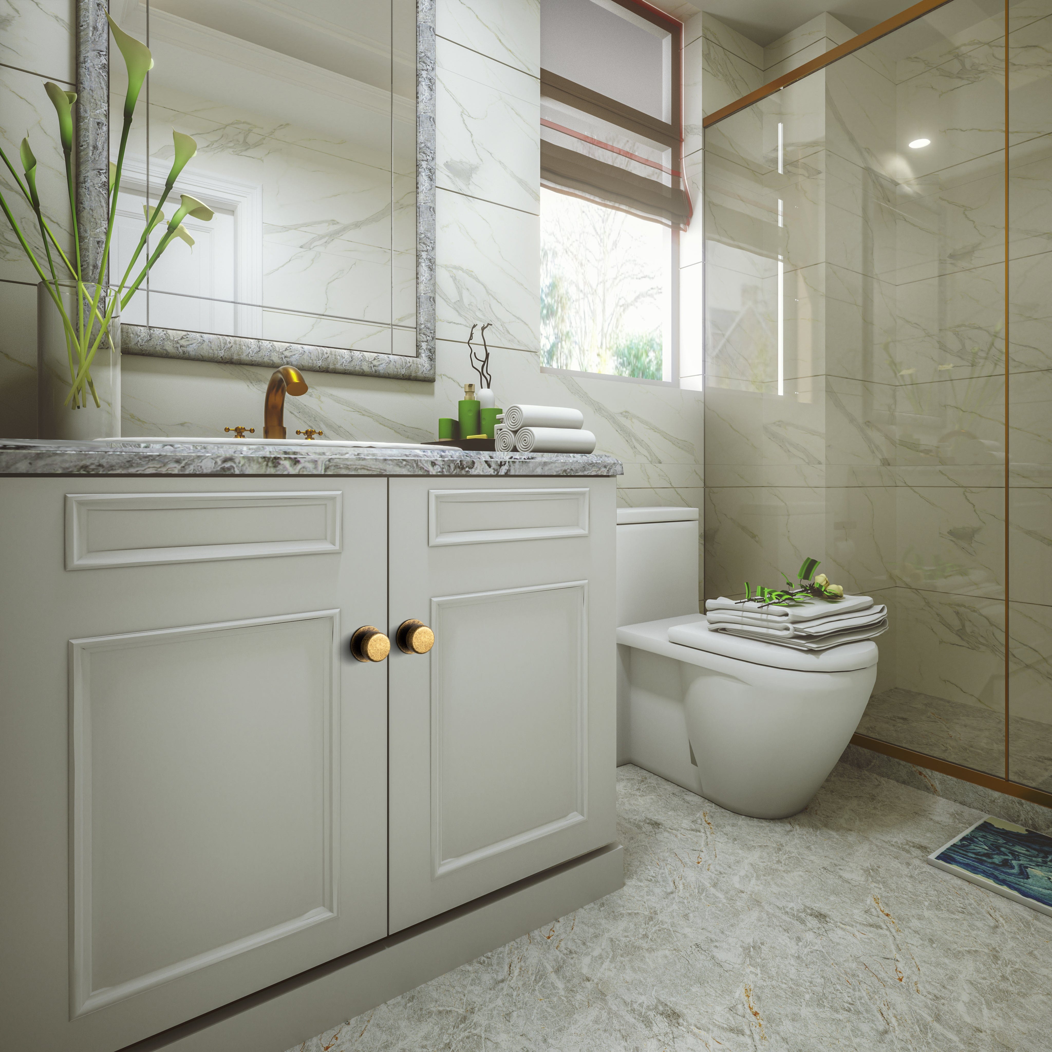 Goo-Ki Rustic Finish Round Cabinet Hardware Knobs Stable Large Base Drawer Knob