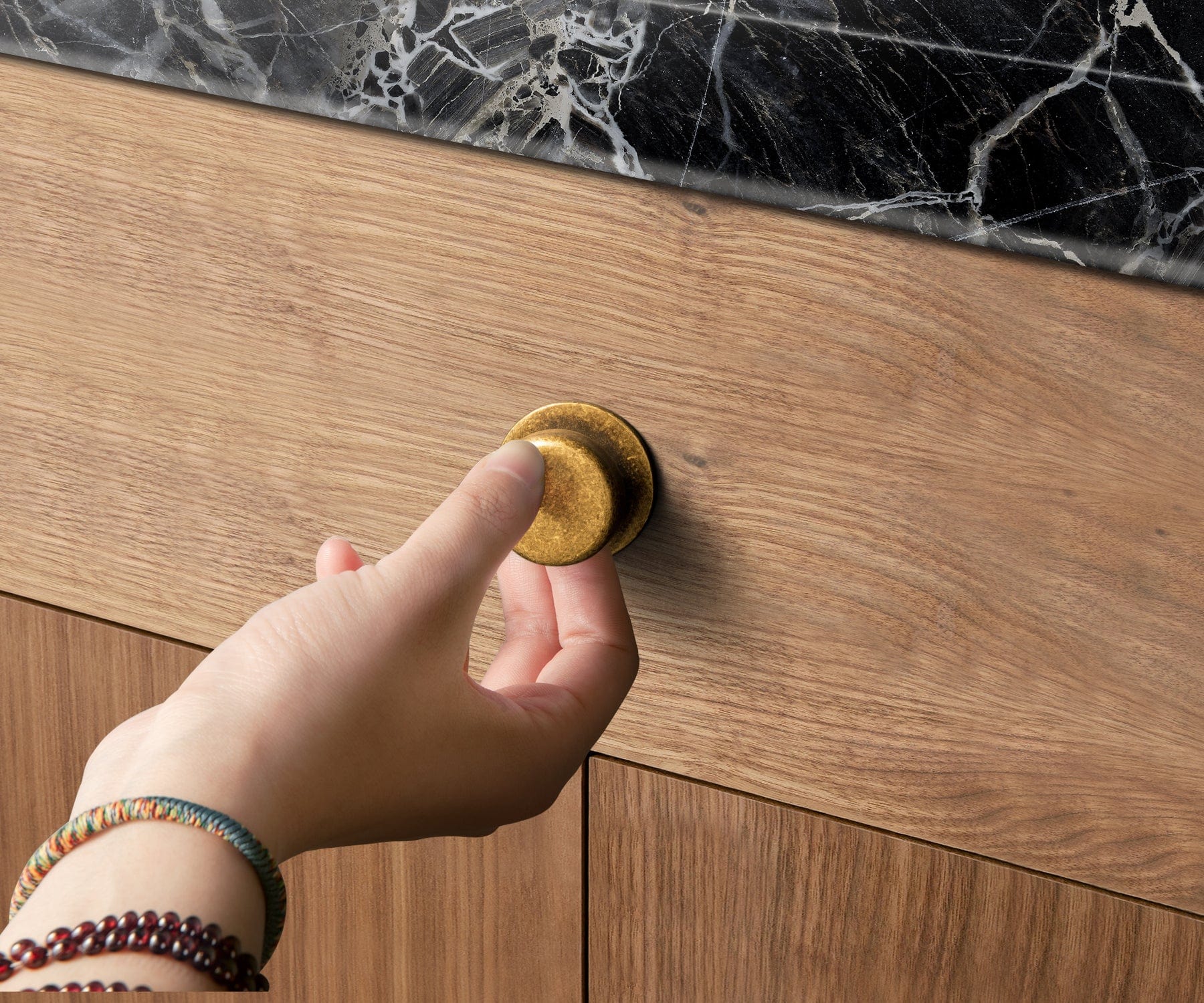 Goo-Ki Rustic Finish Round Cabinet Hardware Knobs Stable Large Base Drawer Knob