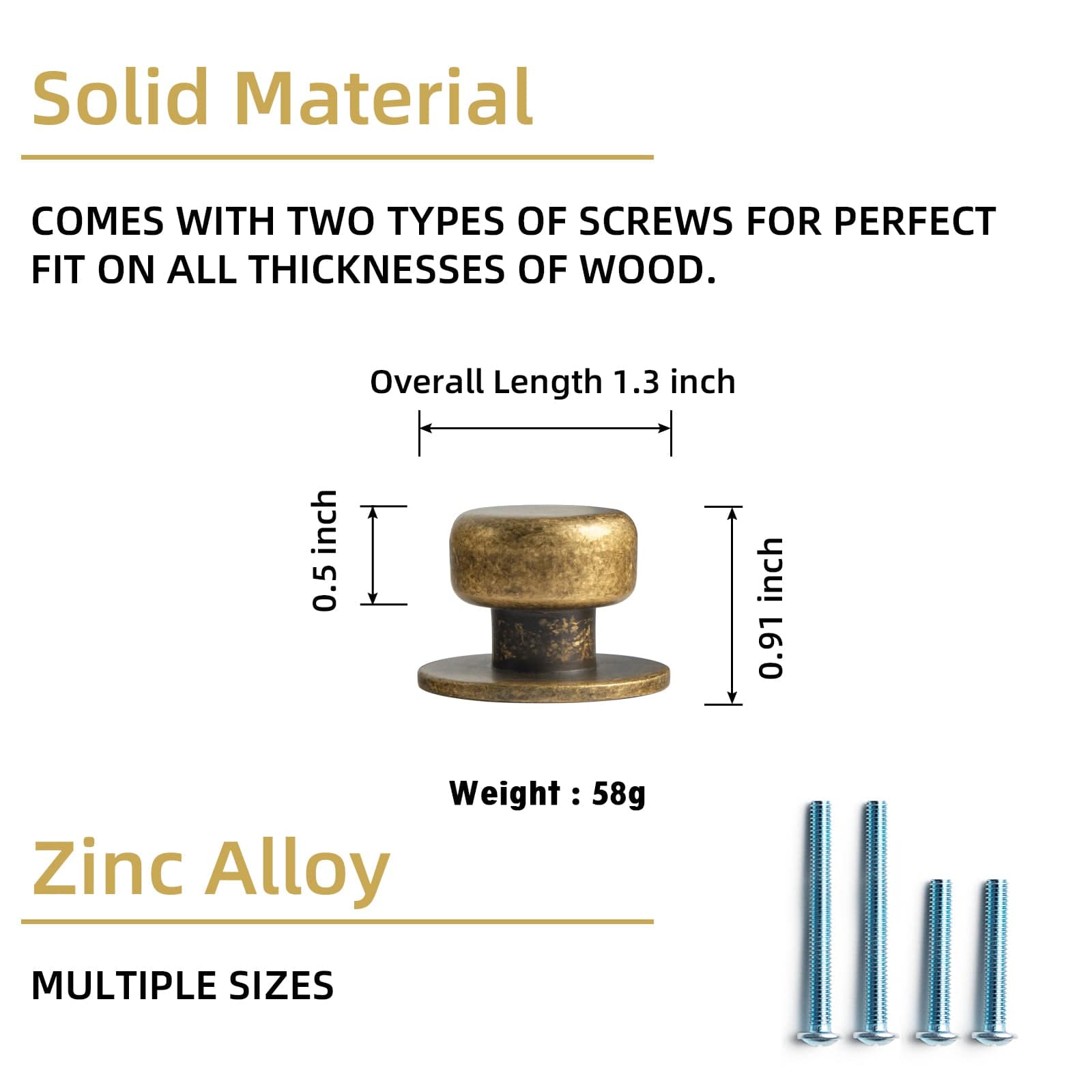 Goo-Ki Rustic Finish Round Cabinet Hardware Knobs Stable Large Base Drawer Knob