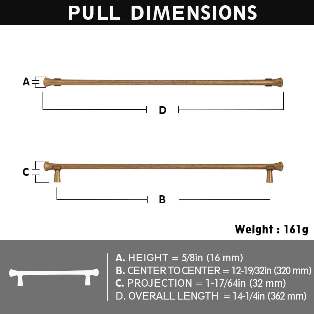 Goo-Ki Rustic Refinement Drawer Pulls for Kitchen Antique Brass Cabinet Handles