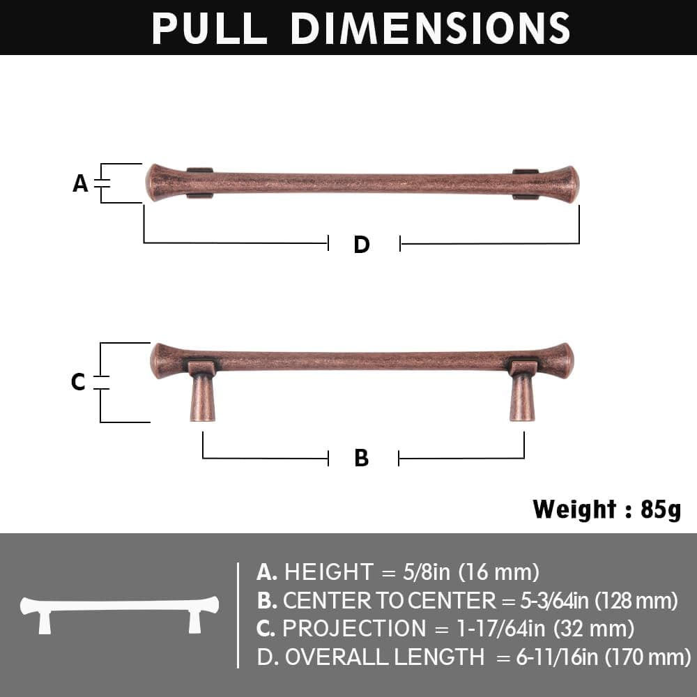 Goo-Ki Rustic Refinement Drawer Pulls for Kitchen Antique Brass Cabinet Handles