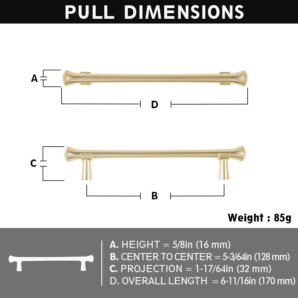 Goo-Ki Rustic Refinement Drawer Pulls for Kitchen Antique Brass Cabinet Handles