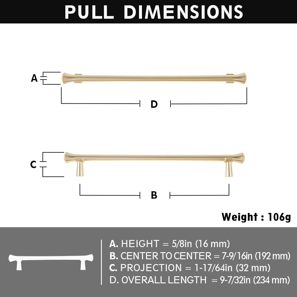Goo-Ki Rustic Refinement Drawer Pulls for Kitchen Antique Brass Cabinet Handles