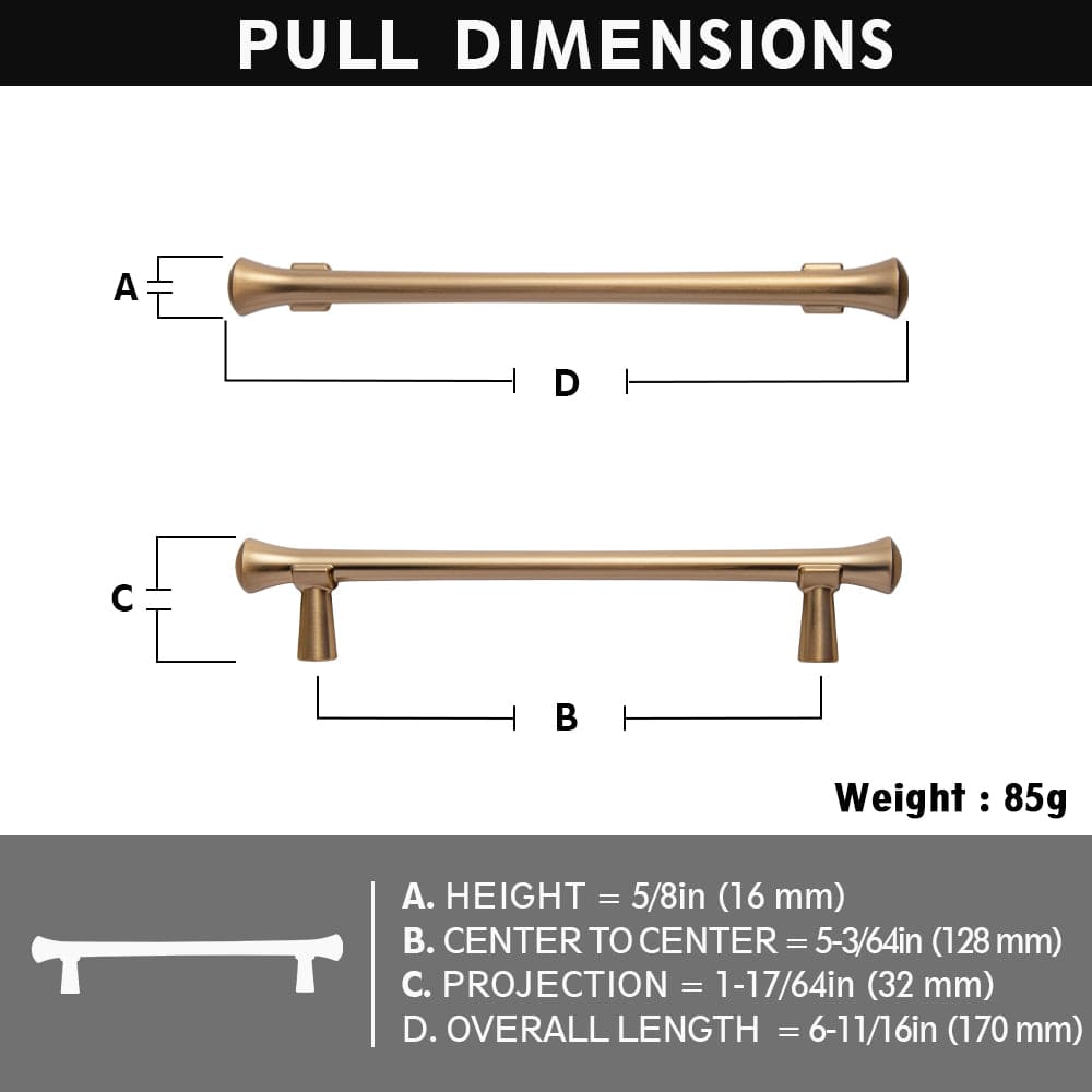 Goo-Ki Rustic Refinement Drawer Pulls for Kitchen Antique Brass Cabinet Handles