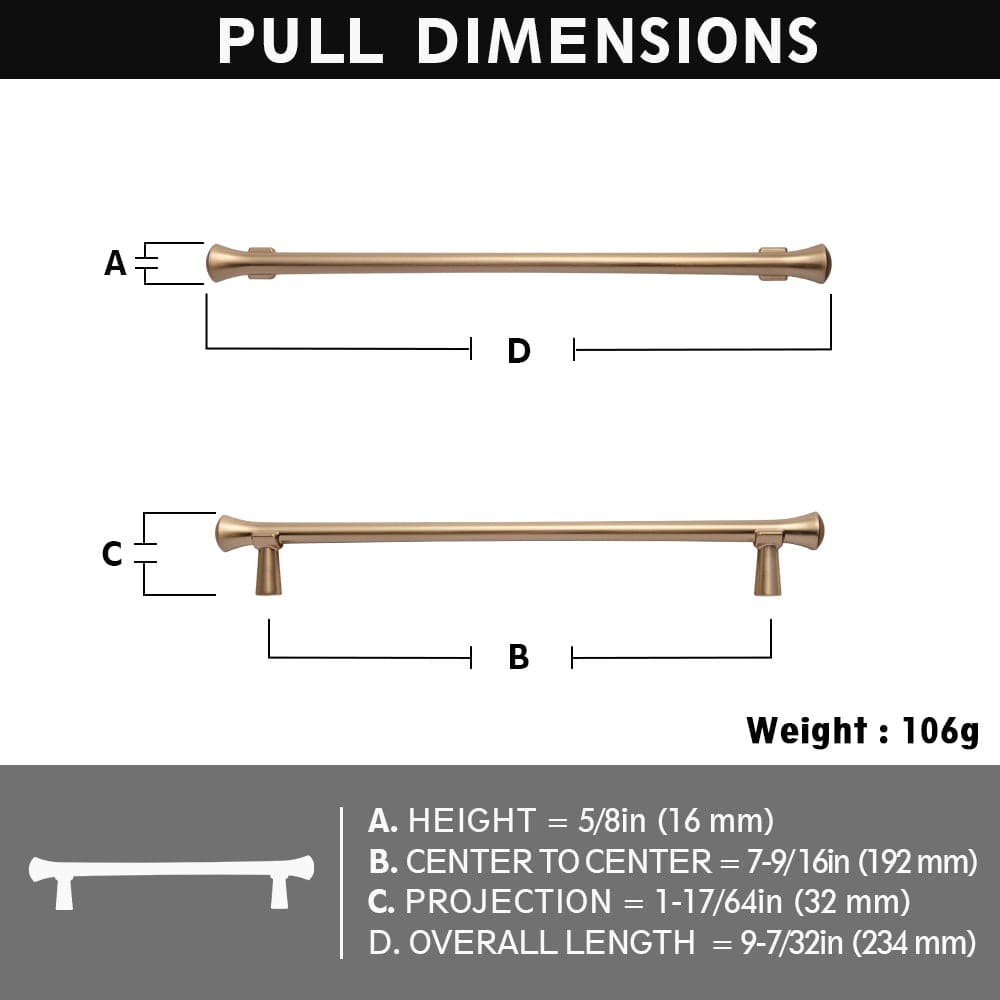 Goo-Ki Rustic Refinement Drawer Pulls for Kitchen Antique Brass Cabinet Handles