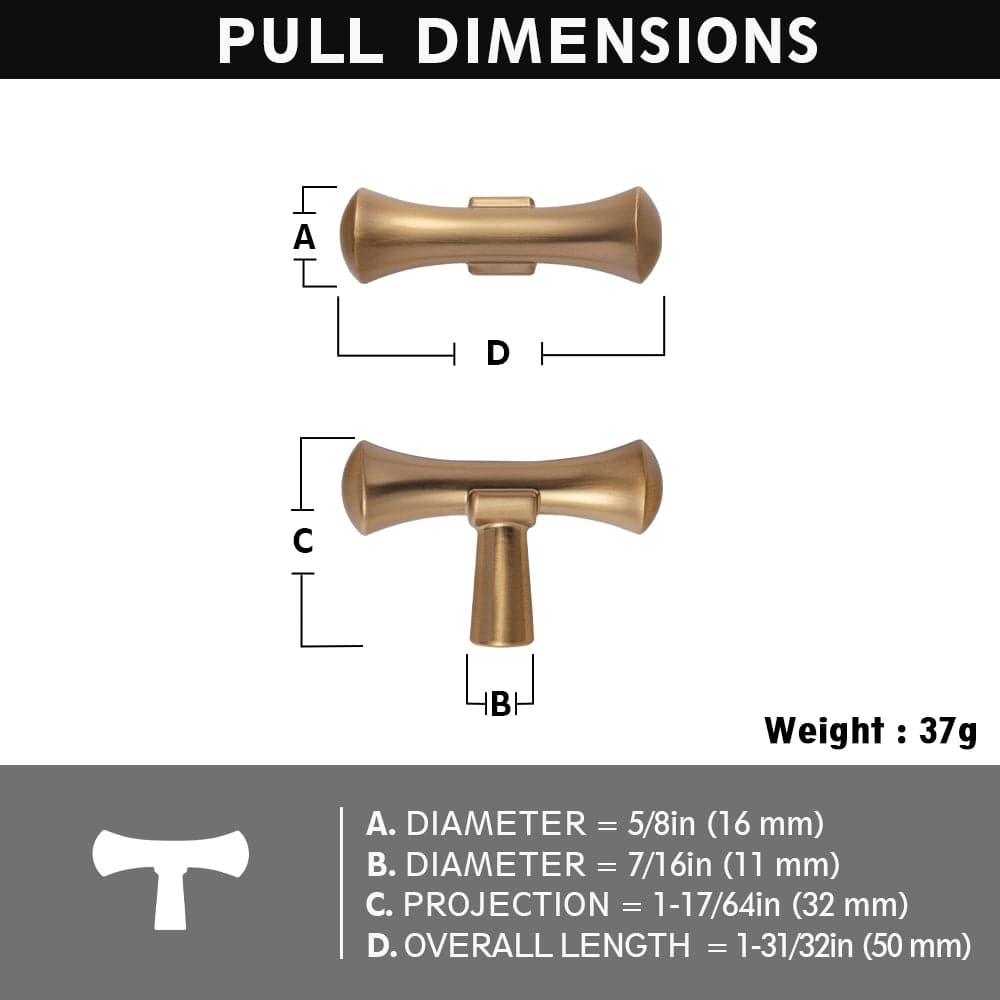 Goo-Ki Rustic Refinement Drawer Pulls for Kitchen Antique Brass Cabinet Handles