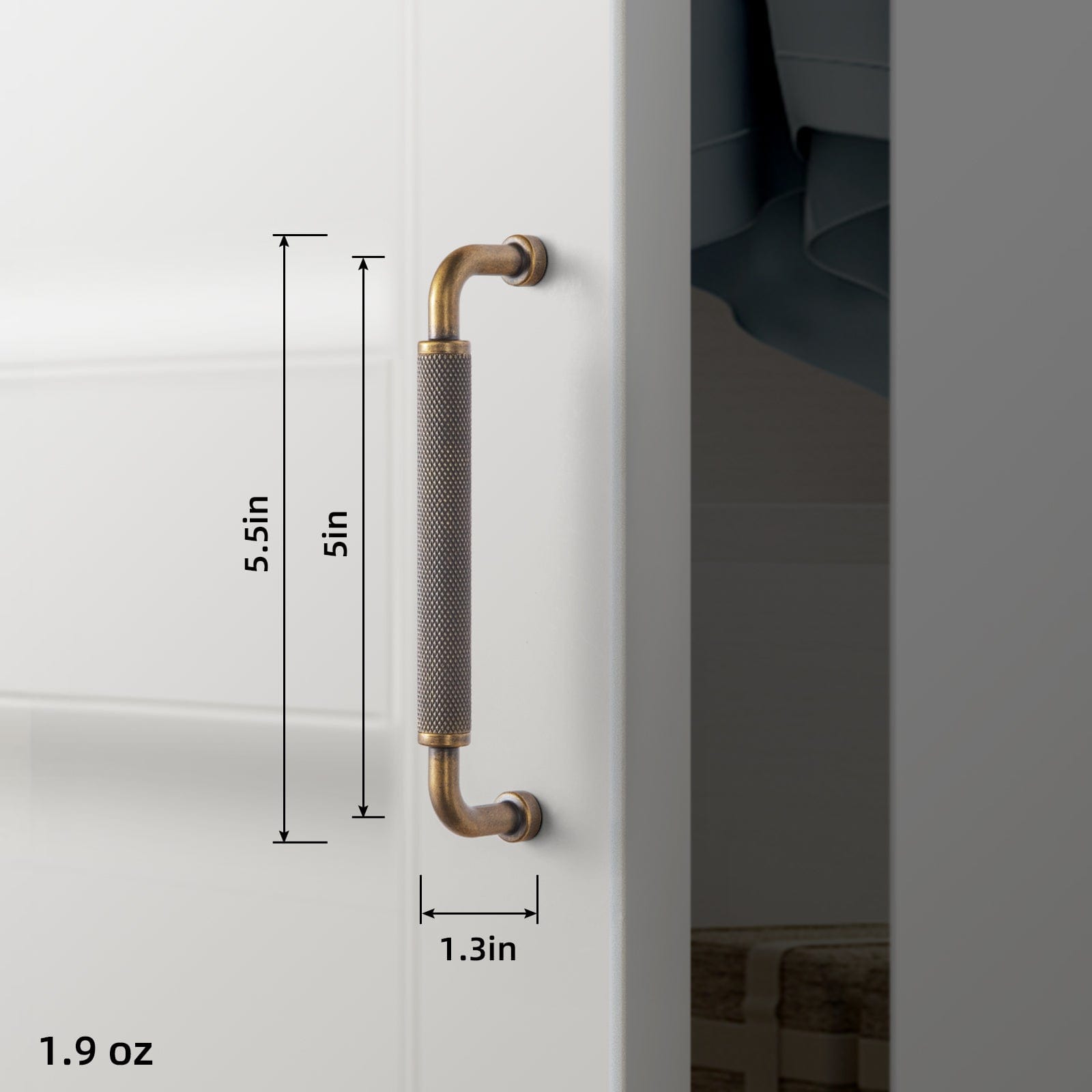 Goo-Ki Rustic Vintage Cabinet Bar Pulls with Textured Grip Knurled Metal Alloy Drawer Handles