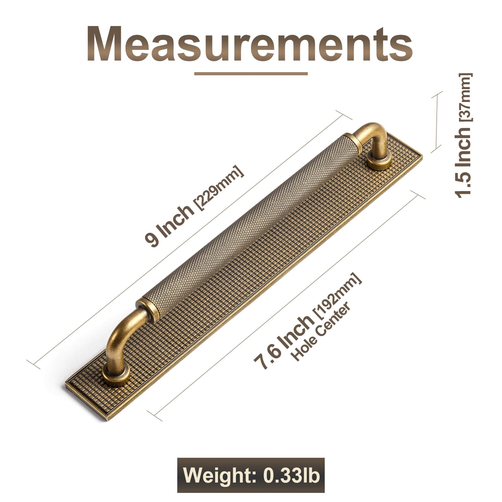 Goo-Ki Rustic Vintage Cabinet Bar Pulls with Textured Grip Knurled Metal Alloy Drawer Handles