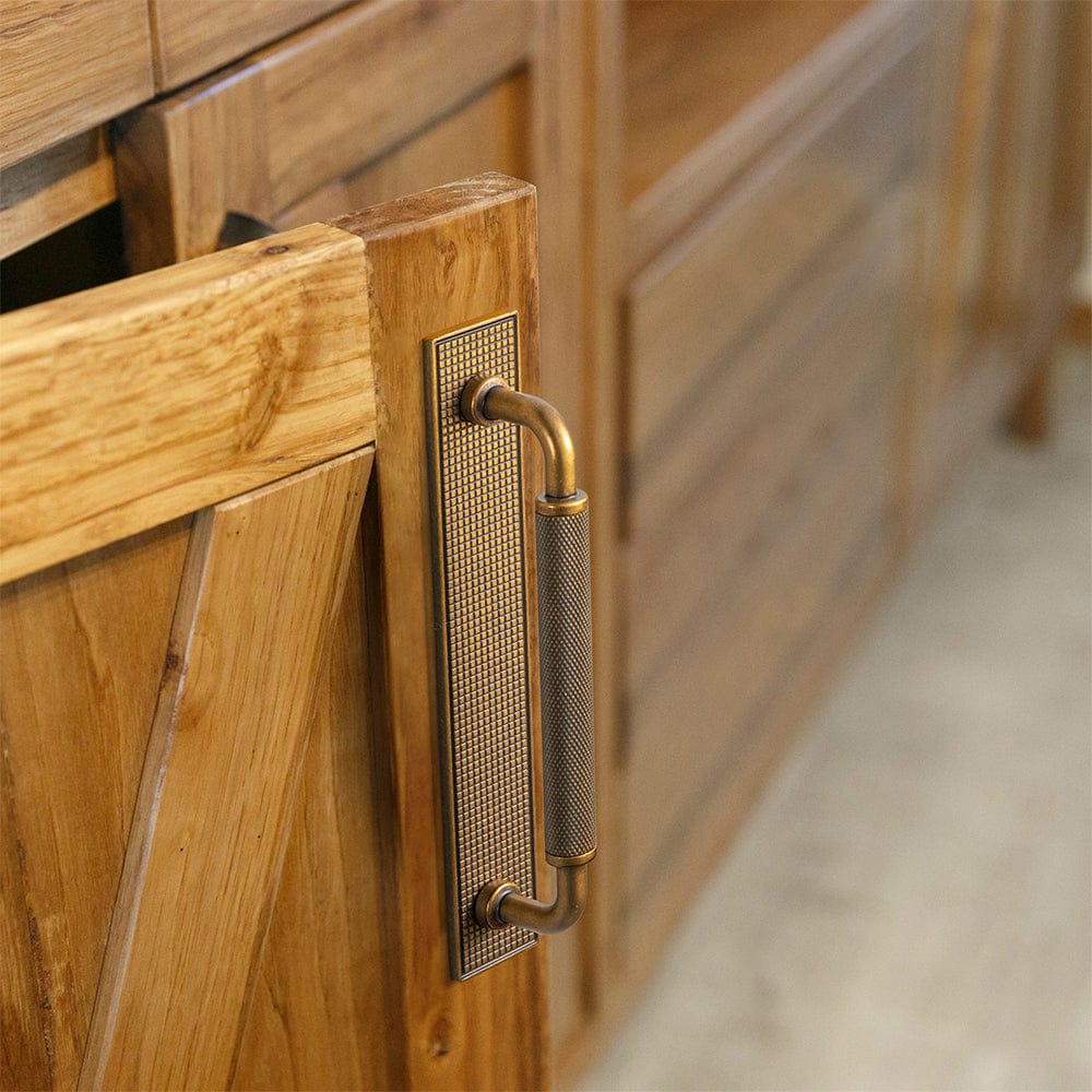 Goo-Ki Rustic Vintage Cabinet Bar Pulls with Textured Grip Knurled Metal Alloy Drawer Handles