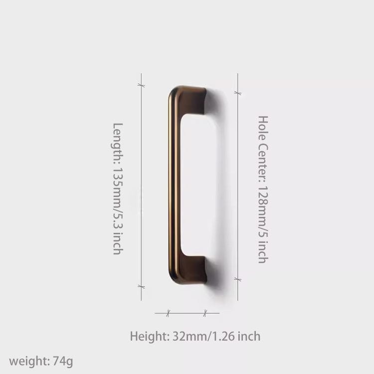 Goo-Ki Satay / 5'' Hole Center / 6 Pack Sand Brown KItchen Handle Mid-Century Modern Minimalist Cabinet Drawer Pull