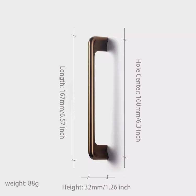 Goo-Ki Satay / 6.3'' Hole Center Sand Brown KItchen Handle Mid-Century Modern Minimalist Cabinet Drawer Pull