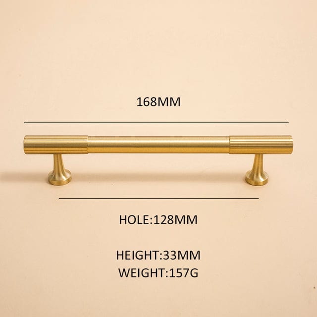 Goo-Ki Satin Brass / 5'' Hole Center Antique Brass Cabinet Handles Linear Knurled Solid Brass Drawer Knobs 1 Pcs