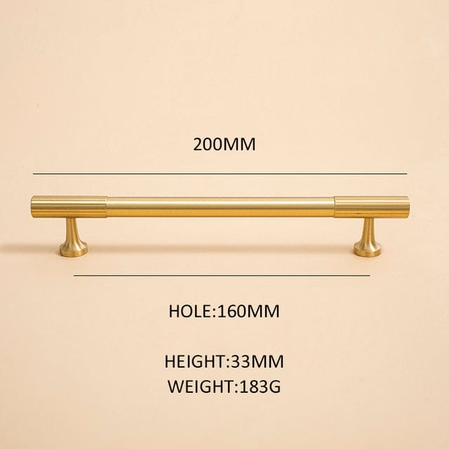 Goo-Ki Satin Brass / 6.3'' Hole Center Antique Brass Cabinet Handles Linear Knurled Solid Brass Drawer Knobs 1 Pcs