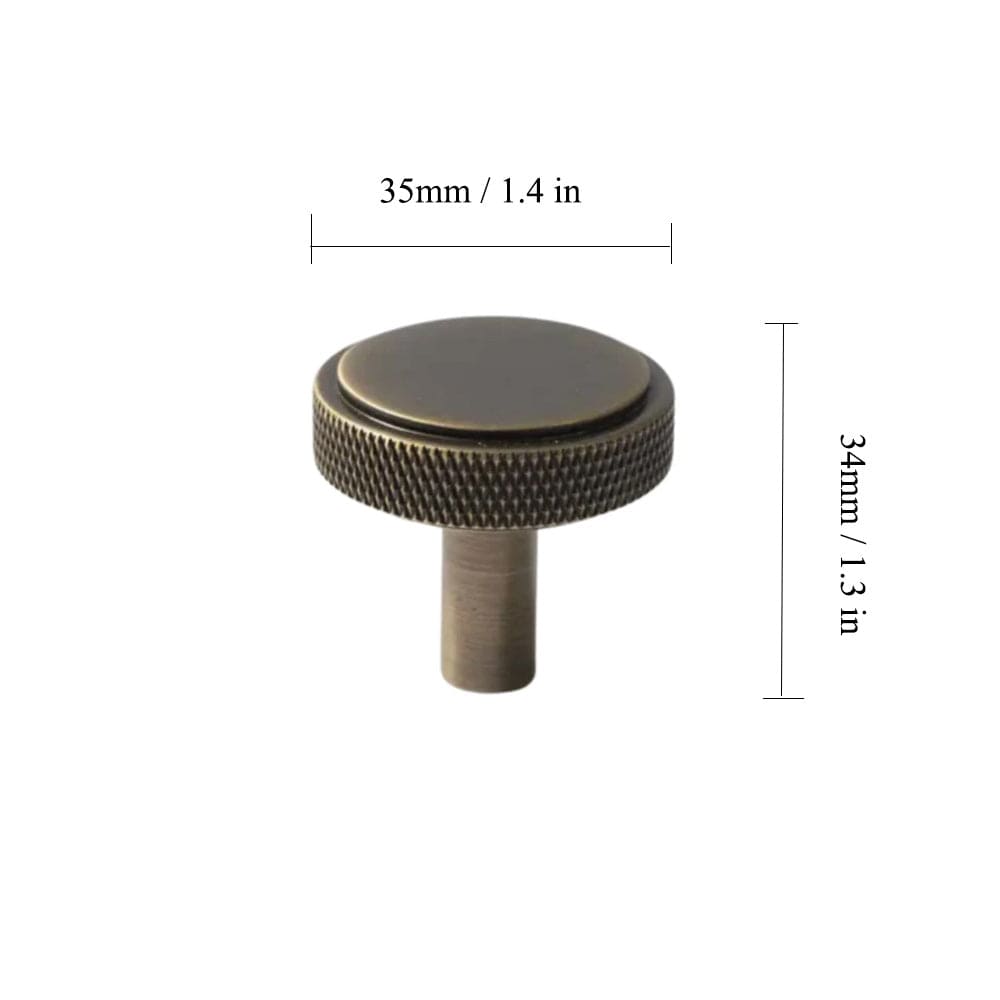 Goo-Ki Satin Brass Knurled Cabinet Handles T Bar Drawer Pulls
