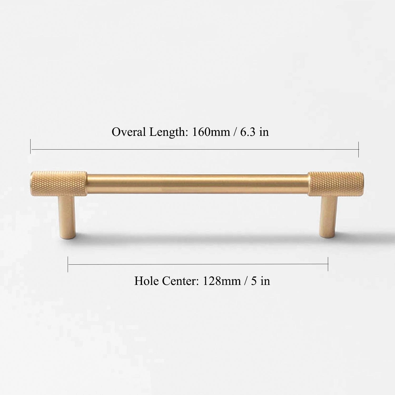 Goo-Ki Satin Brass Knurled Cabinet Handles T Bar Drawer Pulls