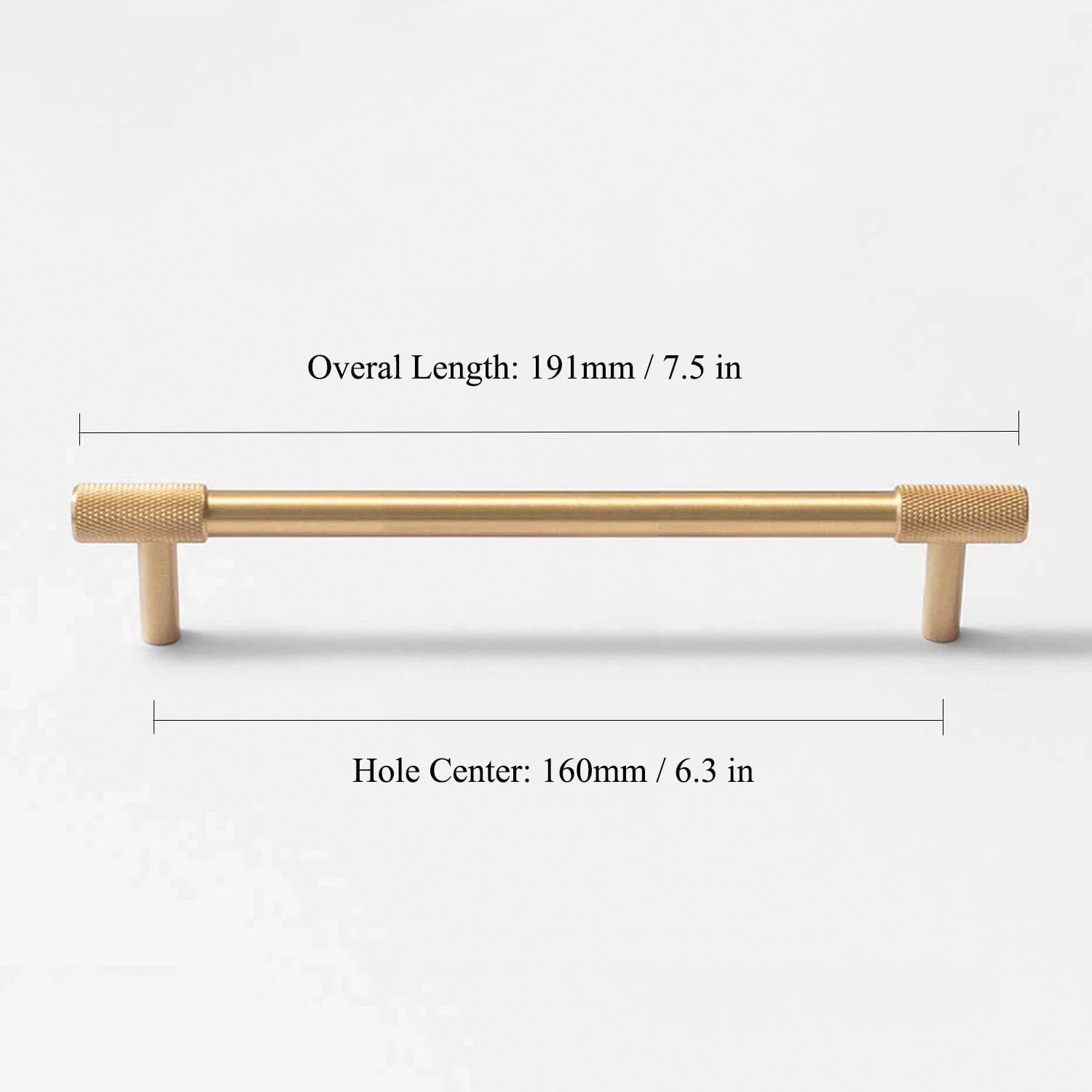 Goo-Ki Satin Brass Knurled Cabinet Handles T Bar Drawer Pulls