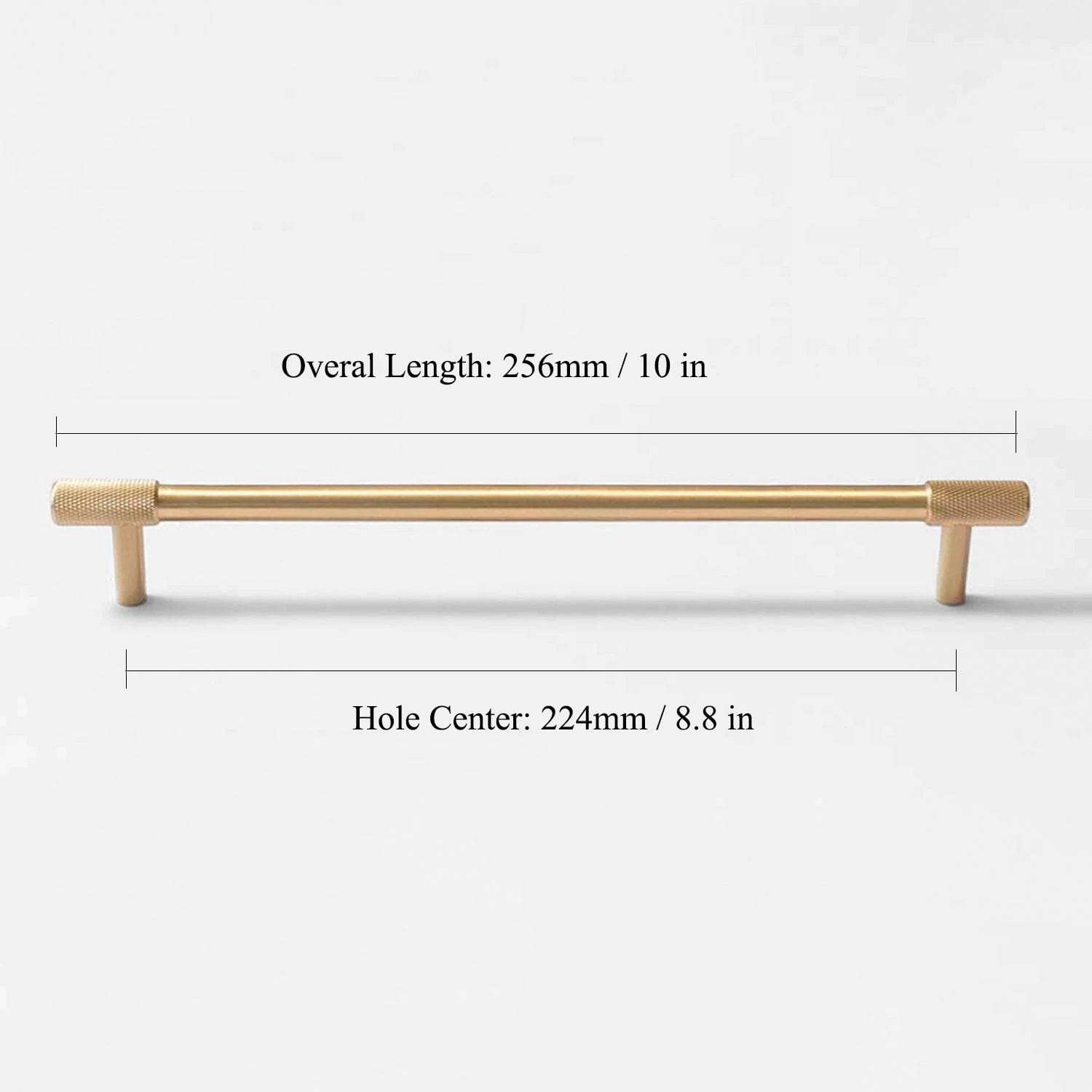 Goo-Ki Satin Brass Knurled Cabinet Handles T Bar Drawer Pulls