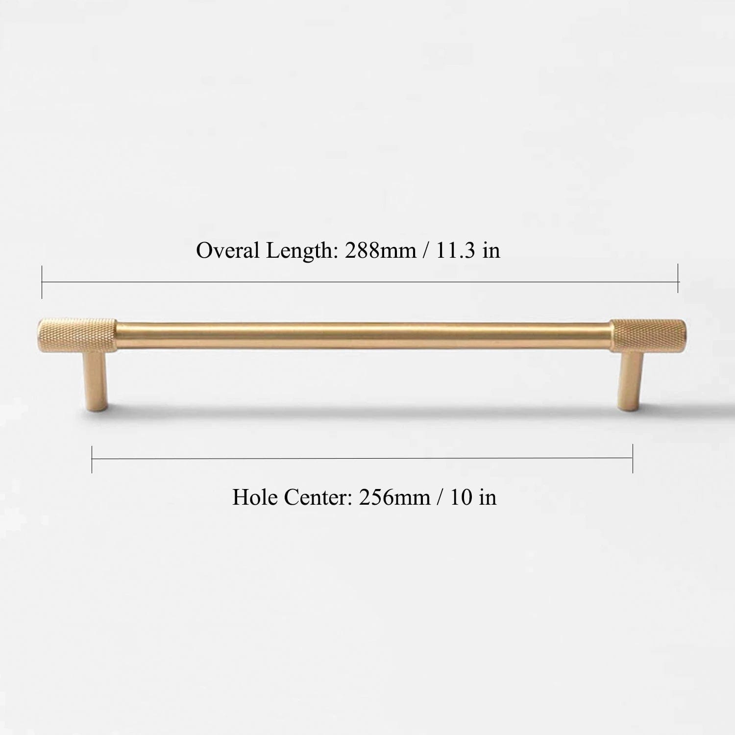 Goo-Ki Satin Brass Knurled Cabinet Handles T Bar Drawer Pulls