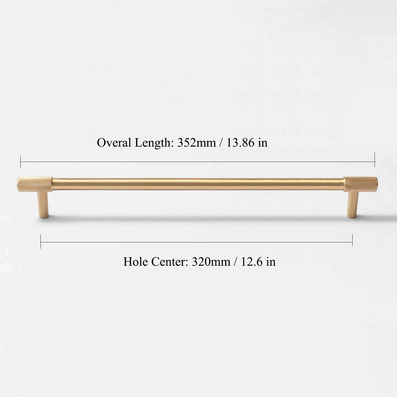 Goo-Ki Satin Brass Knurled Cabinet Handles T Bar Drawer Pulls