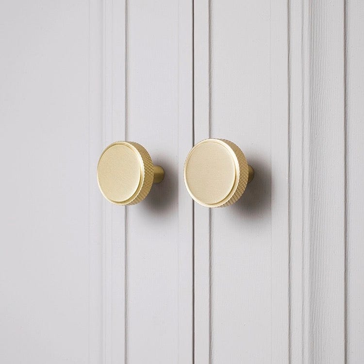Goo-Ki Satin Brass Knurled Cabinet Handles T Bar Drawer Pulls