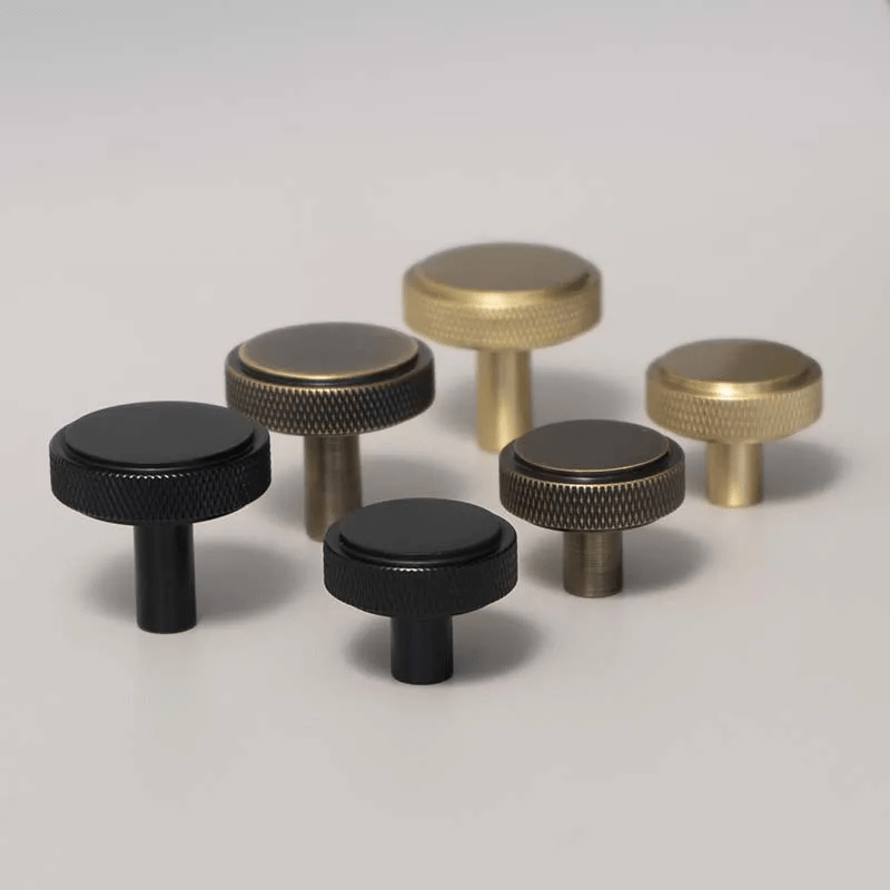 Goo-Ki Satin Brass Knurled Cabinet Handles T Bar Drawer Pulls
