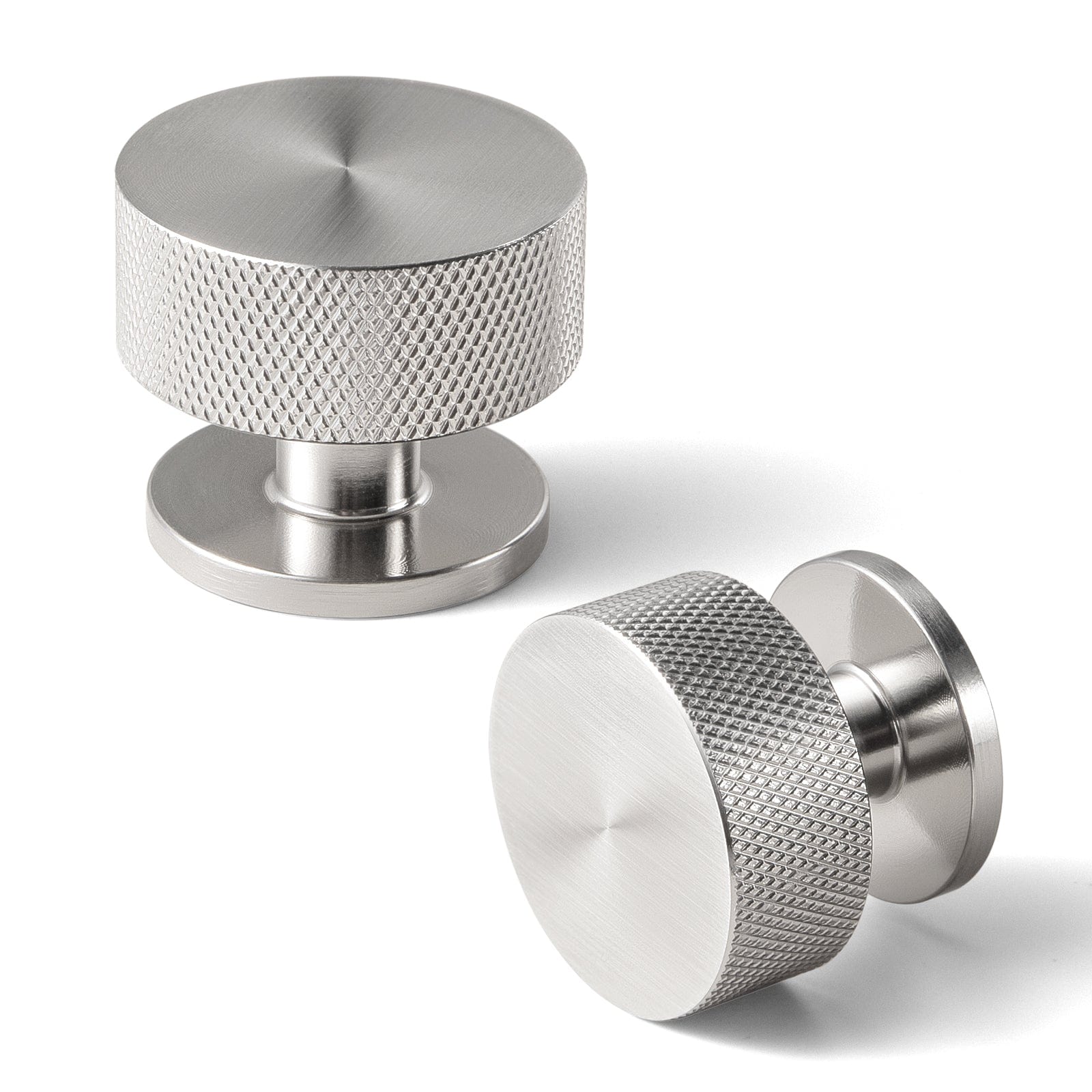 Goo-Ki Satin Nickel / 1.2'' Knob / 6 Pack Single Hole Knurled Decorations Cabinet Large Knob Hardware for Bedroom Kitchen