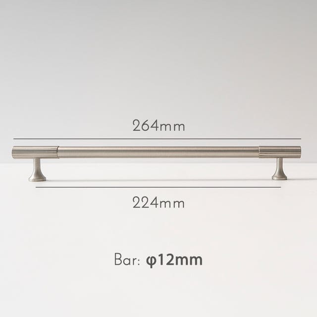 Goo-Ki Satin Nickel / 8.8'' Hole Center Antique Brass Cabinet Handles Linear Knurled Solid Brass Drawer Knobs 1 Pcs