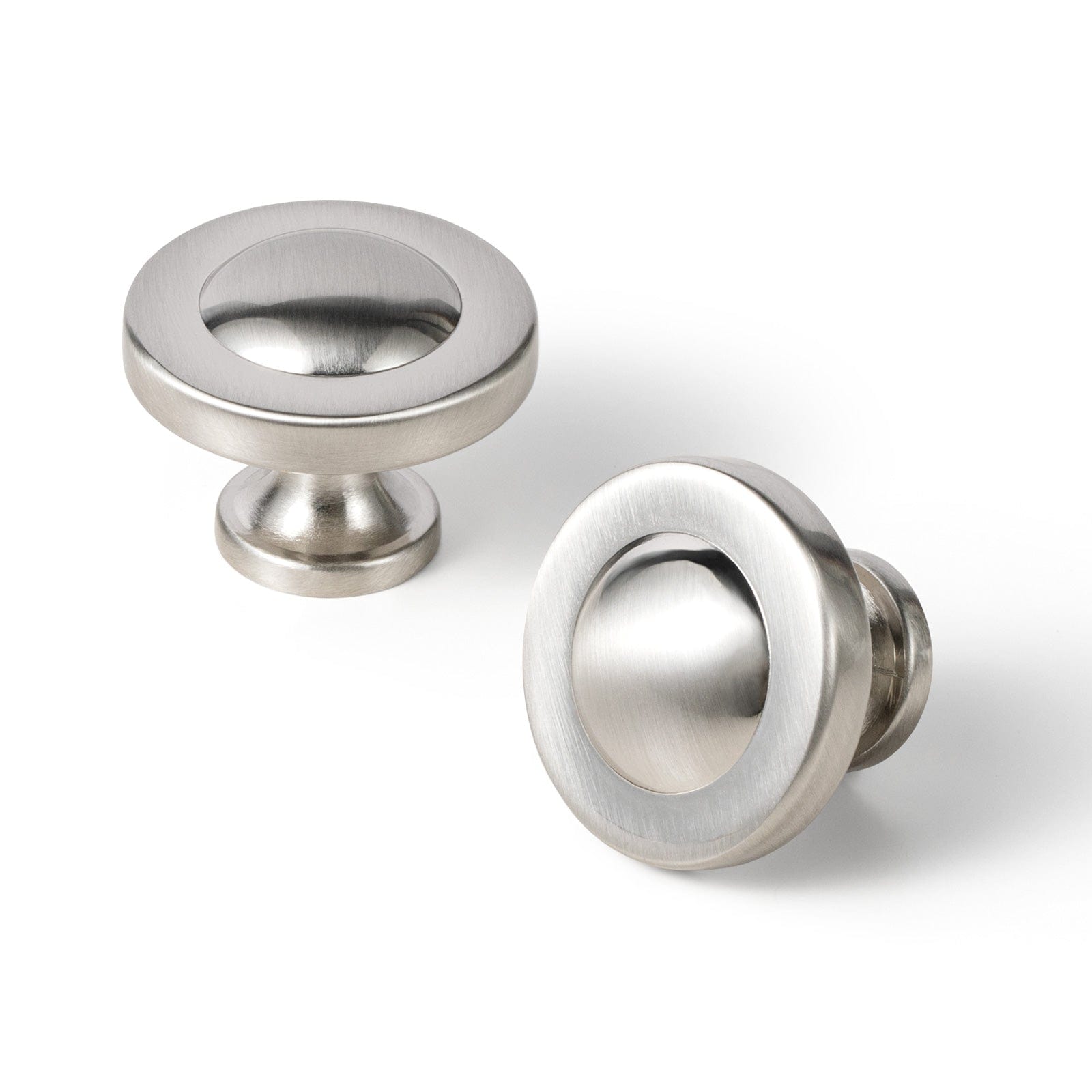 Goo-Ki Satin Nickel / Knob / 6 Pack Domed Cabinet Knobs Vintage Distressed Contemporary Hardware for Kitchen Drawers