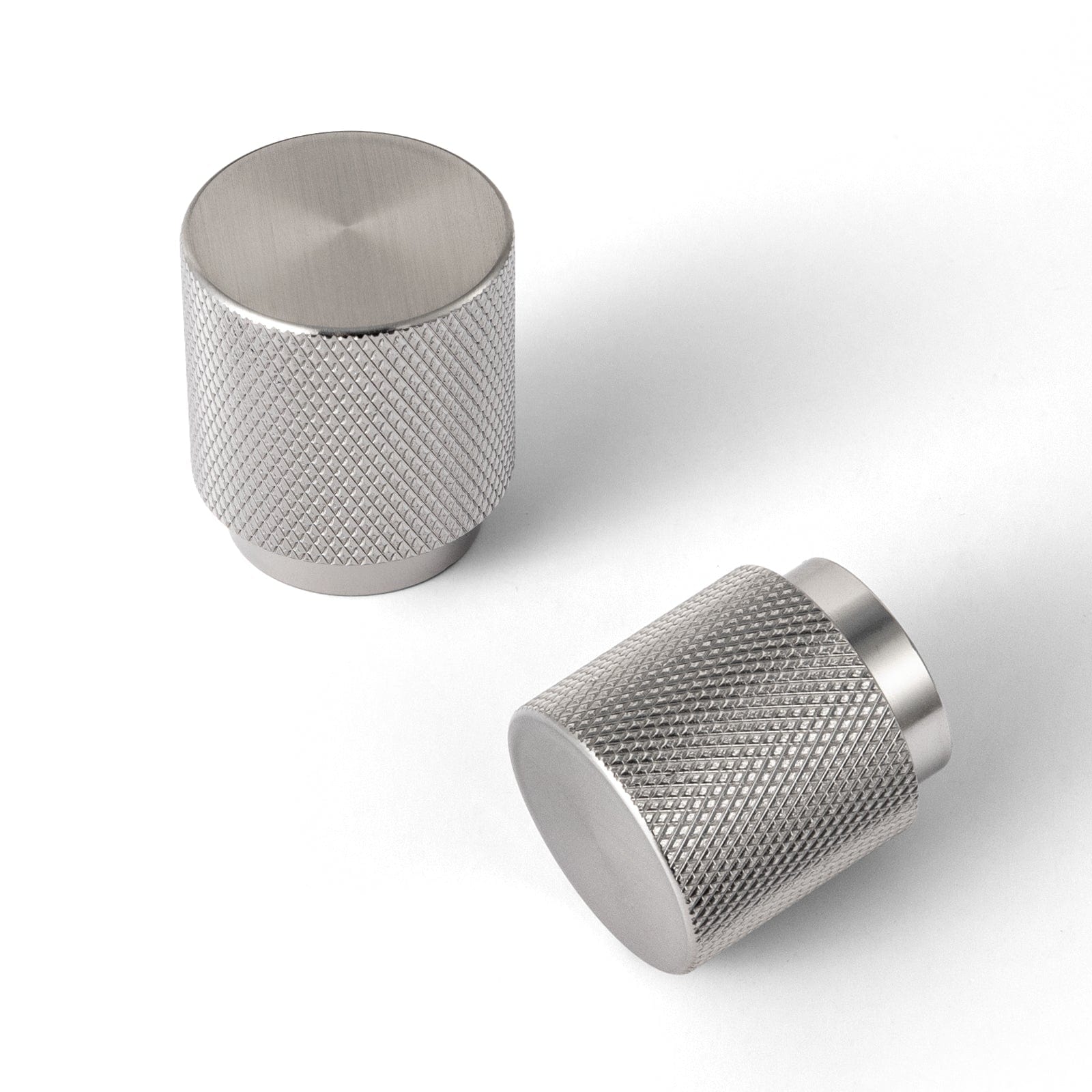 Goo-Ki Satin Nickel / Knob / 6 Pack Knurled Cabinet Knobs Solid Aluminum Bar Pulls Handles for Closet Wardrobe Dresser