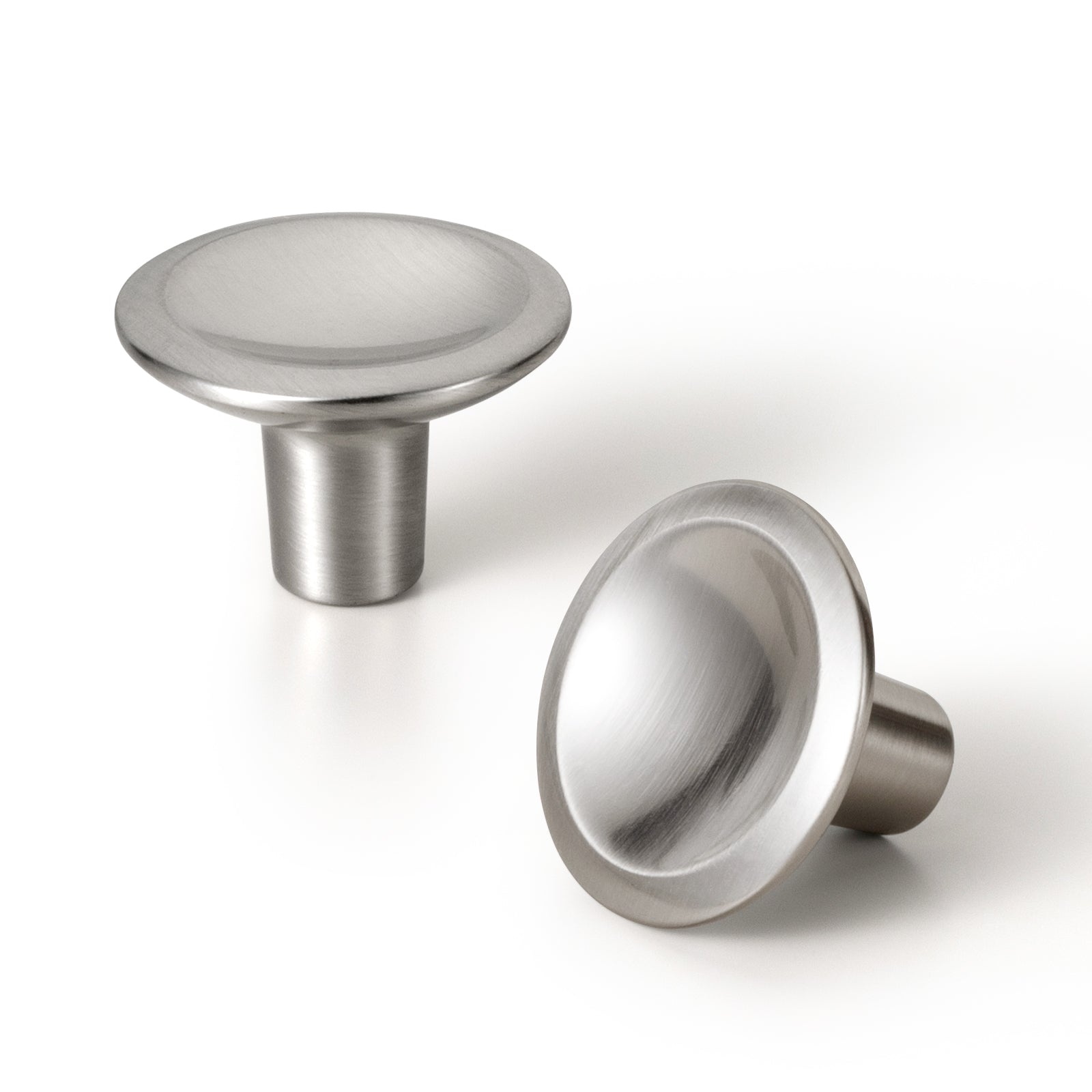Goo-Ki Satin Nickel / Knob / 6 Pack Round Vintage Cabinet Knobs Concave Design with Tapered Base Kitchen Drawer Hardware