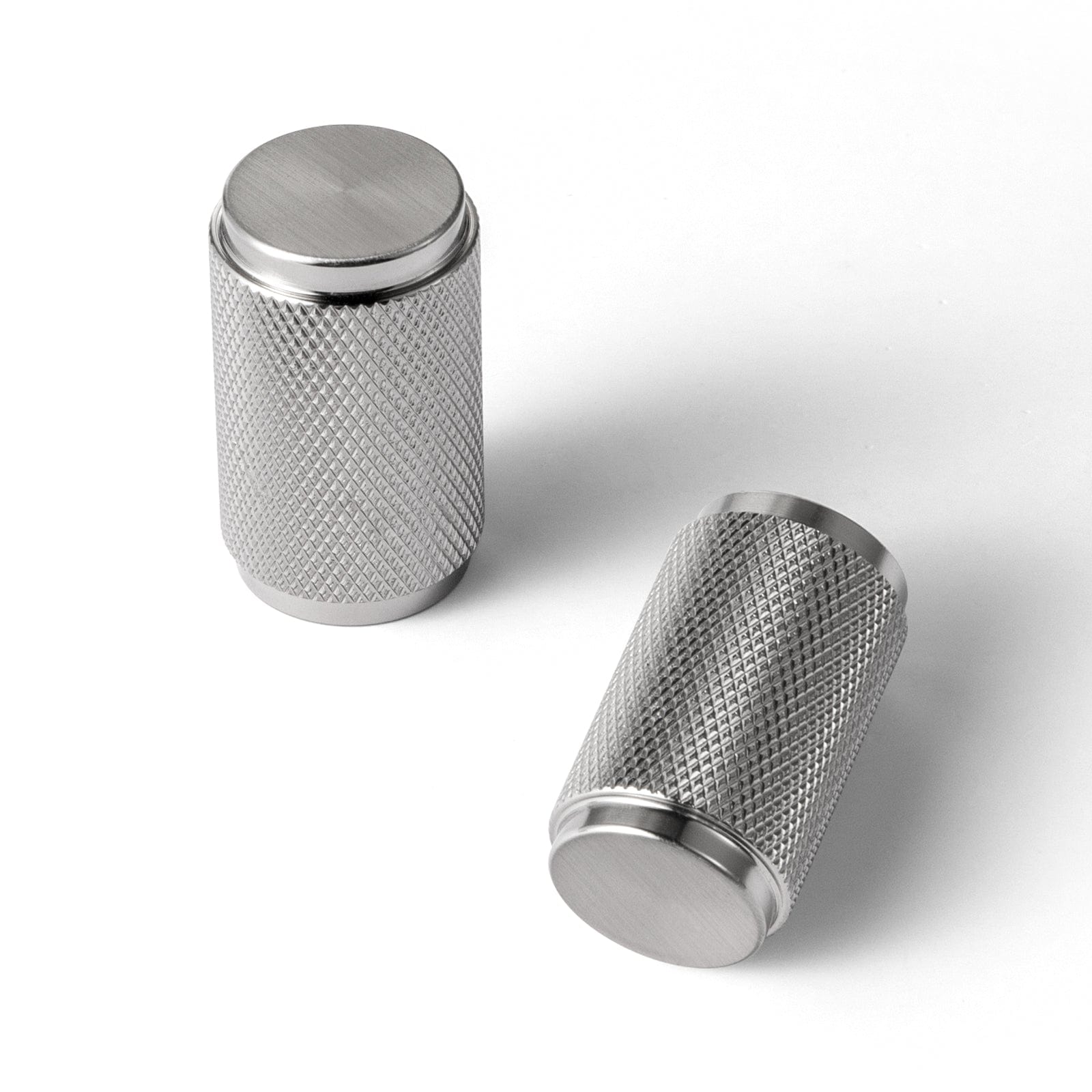 Goo-Ki Satin Nickel / Knob / 6 Pack Textured Cylindrical Retro Brass Pull Knobs Decorative Knurled Aluminum Cabinet Knobs