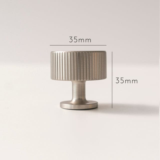 Goo-Ki Satin Nickel / Large Knob Antique Brass Cabinet Handles Linear Knurled Solid Brass Drawer Knobs 1 Pcs