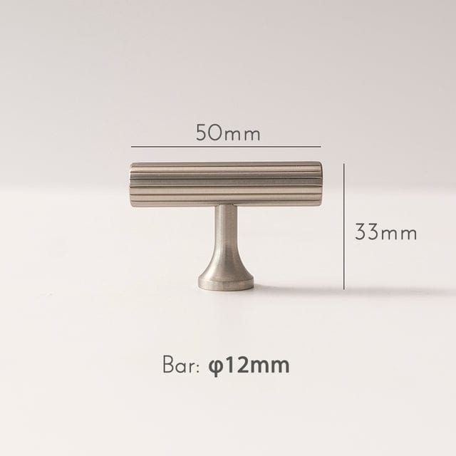 Goo-Ki Satin Nickel / T Knob Antique Brass Cabinet Handles Linear Knurled Solid Brass Drawer Knobs 1 Pcs