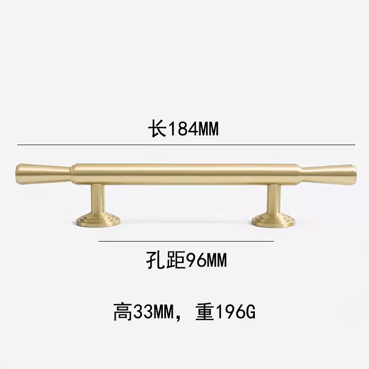 Goo-Ki Scandinavian Minimalist Cabinet Drawer Pull Light Luxury Gold Solid Brass Long Handle