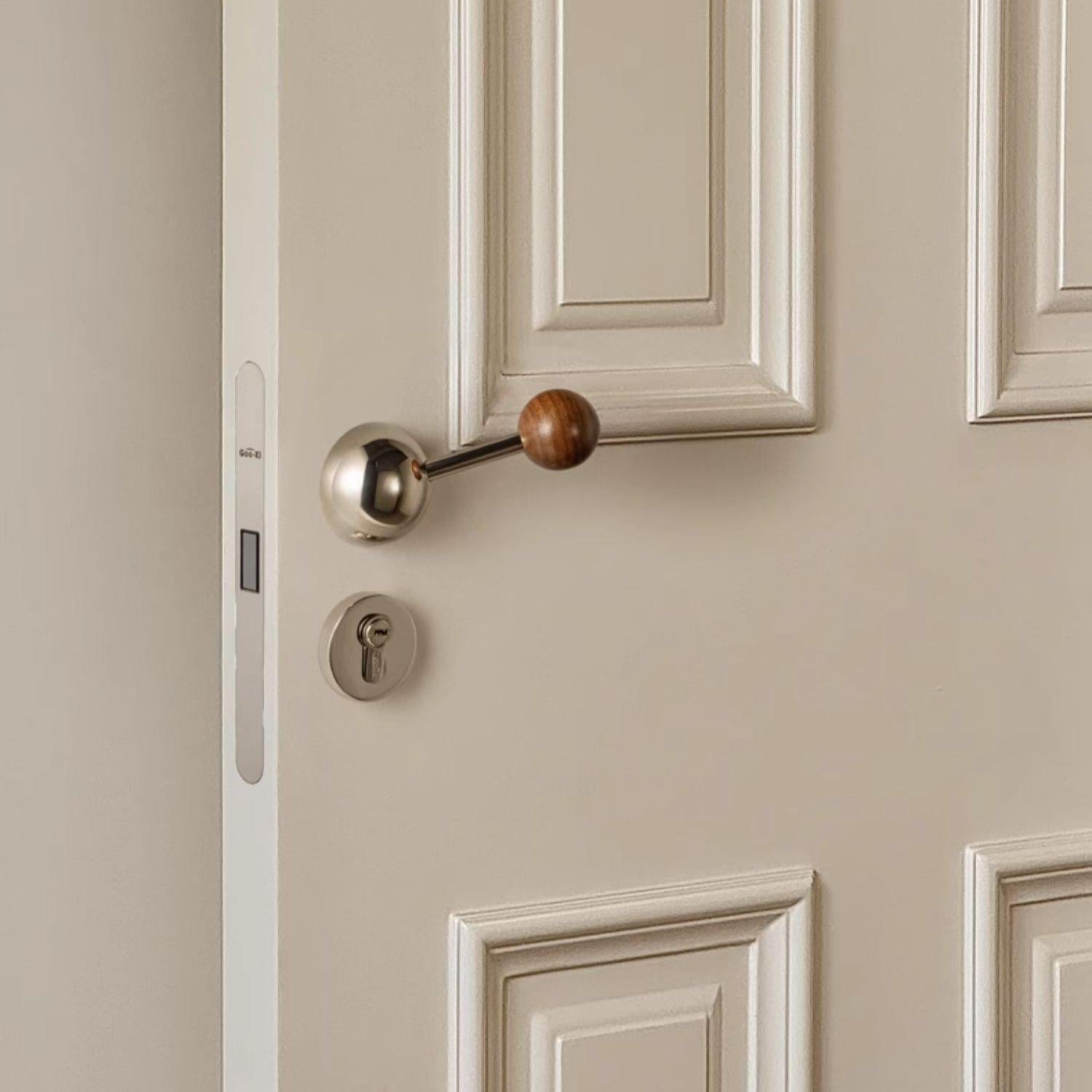 Goo-Ki Semicircle Black Walnut Door Lock American Style Interior Bedroom Door Lock