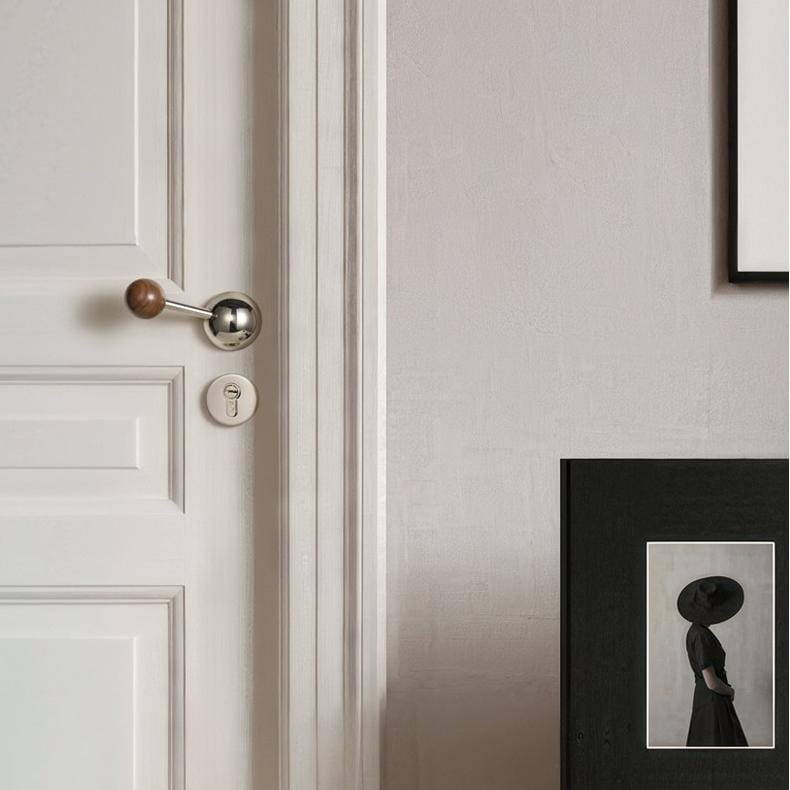 Goo-Ki Semicircle Black Walnut Door Lock American Style Interior Bedroom Door Lock