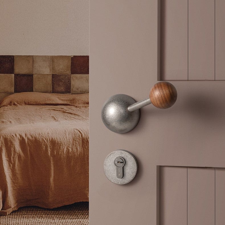Goo-Ki Semicircle Black Walnut Door Lock American Style Interior Bedroom Door Lock