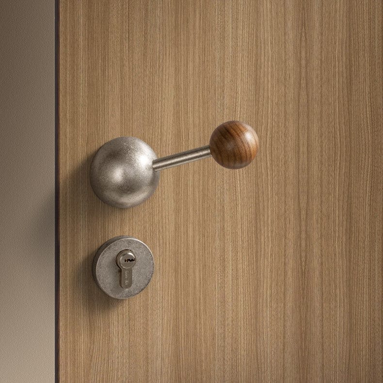 Goo-Ki Semicircle Black Walnut Door Lock American Style Interior Bedroom Door Lock