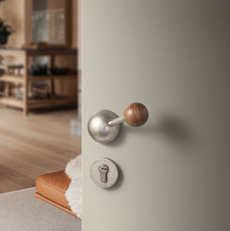 Goo-Ki Semicircle Black Walnut Door Lock American Style Interior Bedroom Door Lock