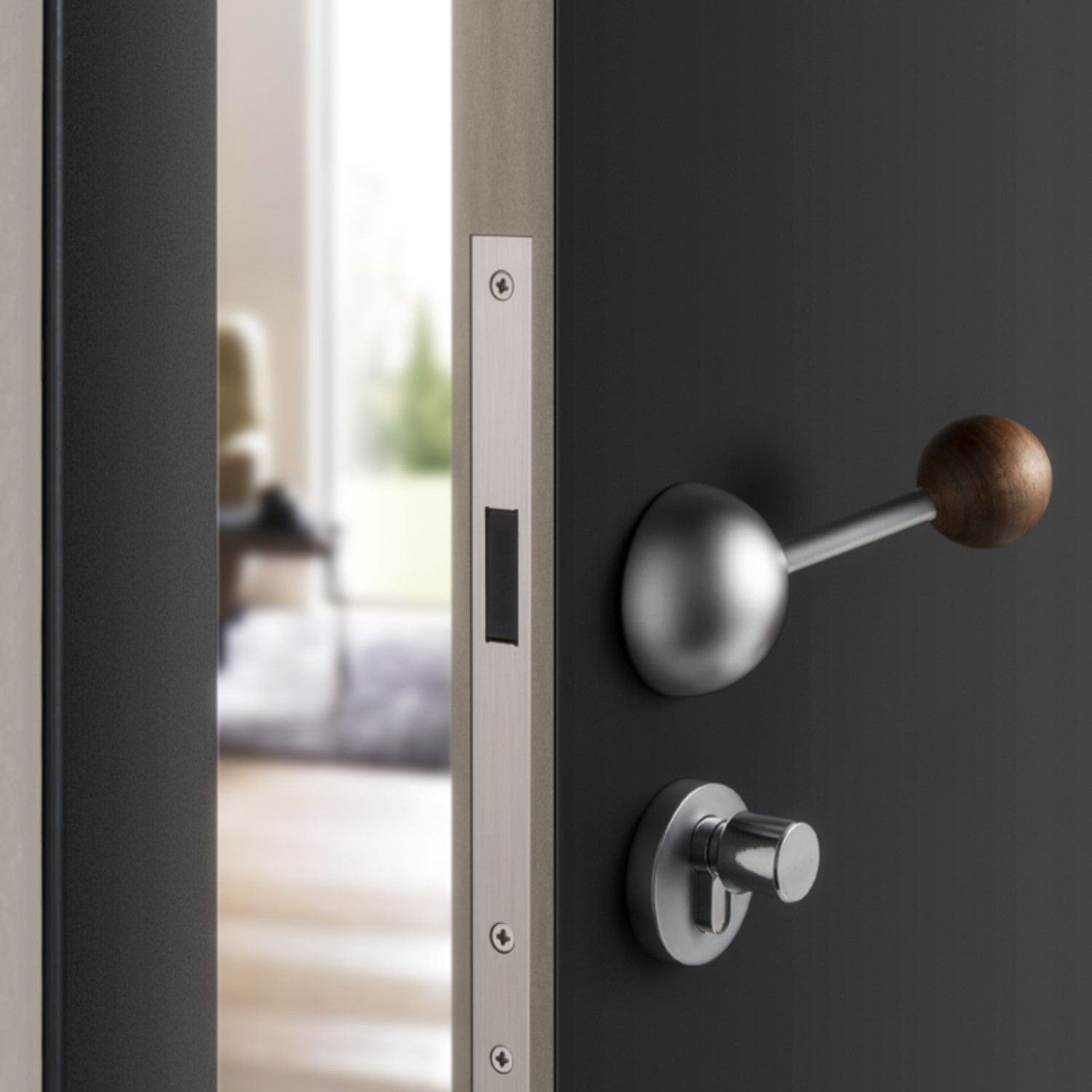 Goo-Ki Semicircle Black Walnut Door Lock American Style Interior Bedroom Door Lock