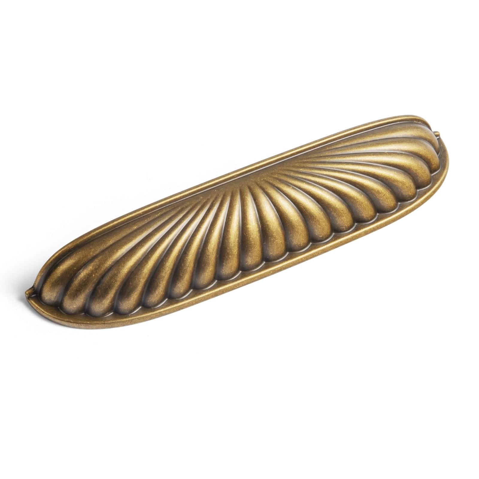 Goo-Ki Semicircular Antique Brass Cabinet Pulls Half Moon Shaped Bin Cup Drawer Pull