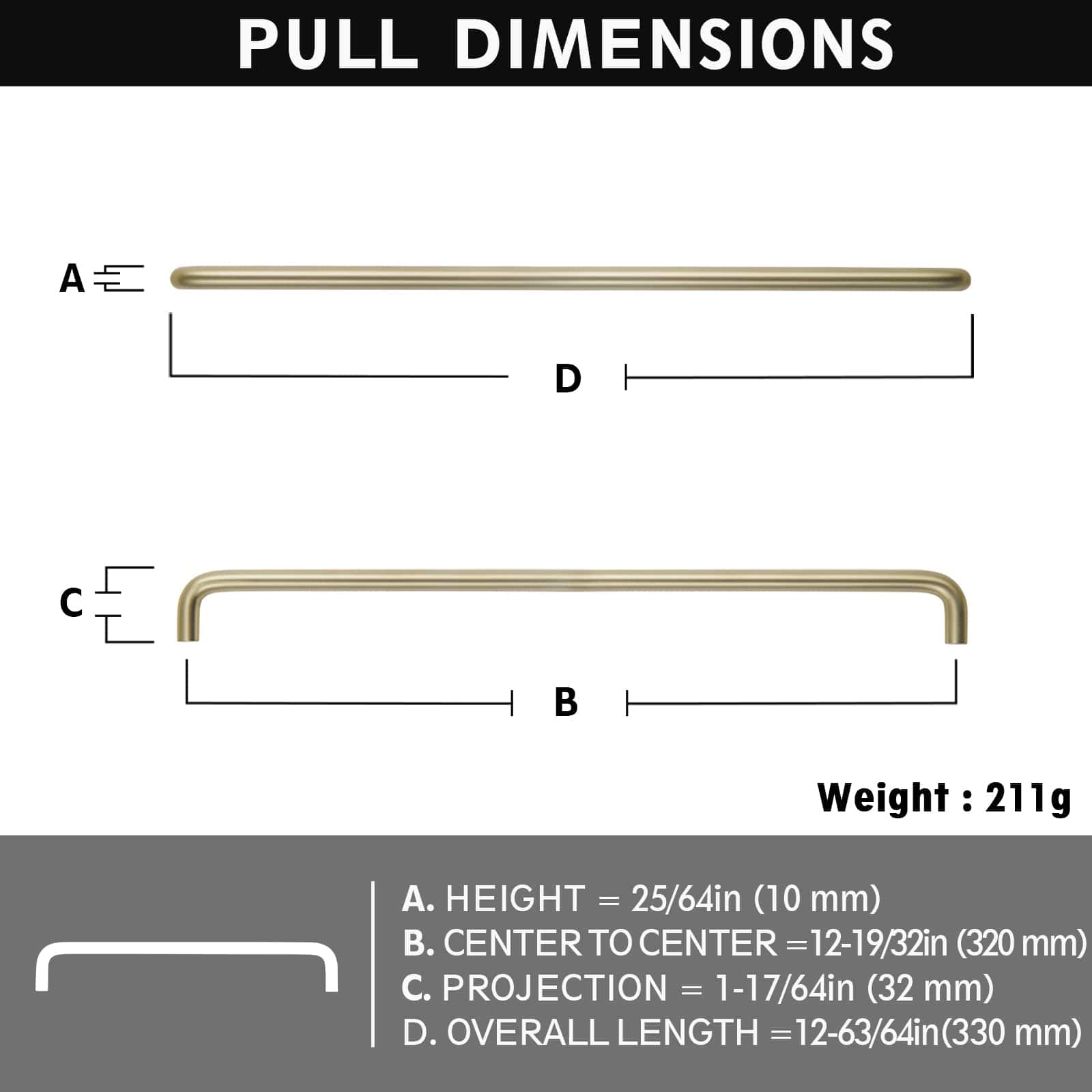 Goo-Ki Simple Sleek Wardrobe Pull Contemporary Design Cabinet Handle Modern Style
