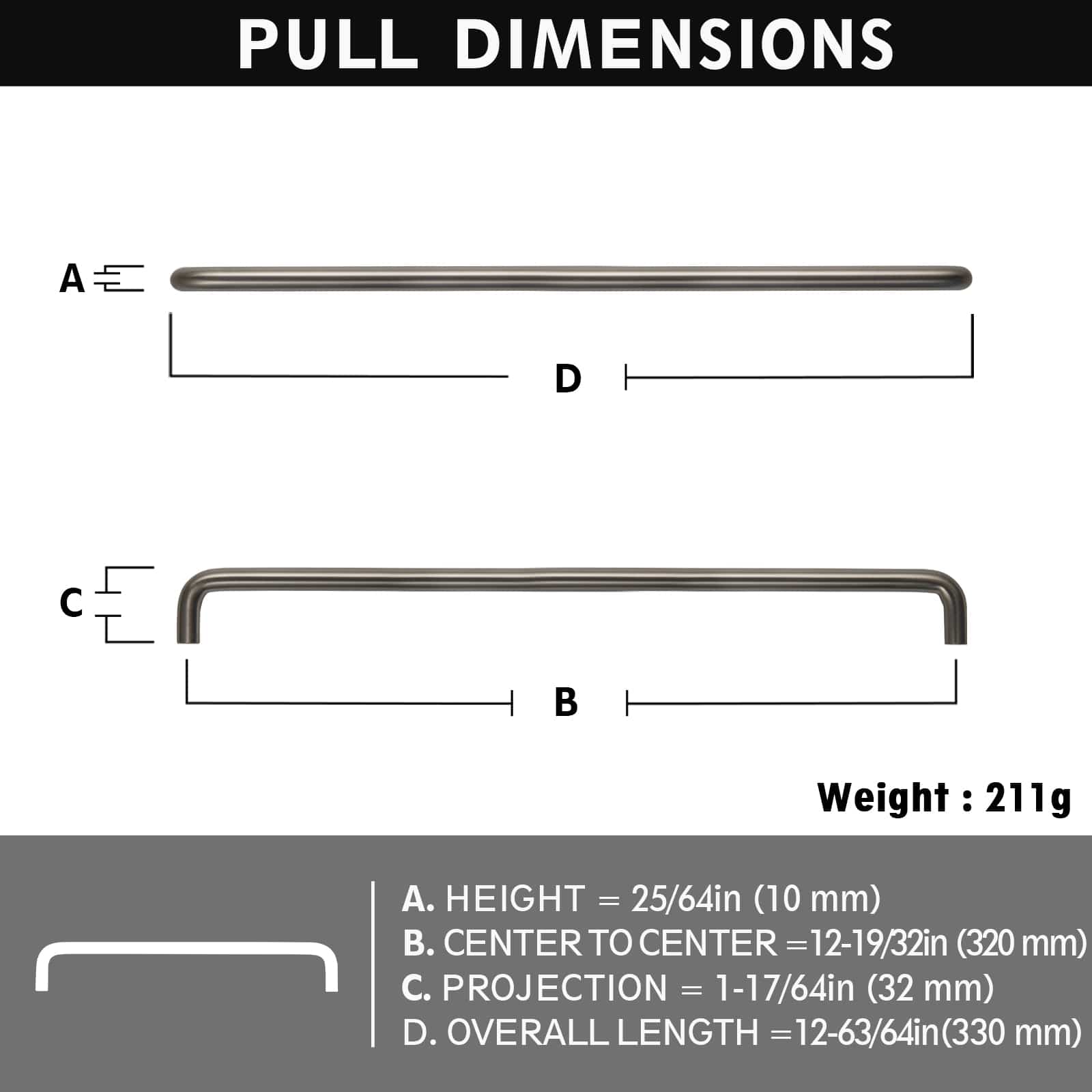 Goo-Ki Simple Sleek Wardrobe Pull Contemporary Design Cabinet Handle Modern Style