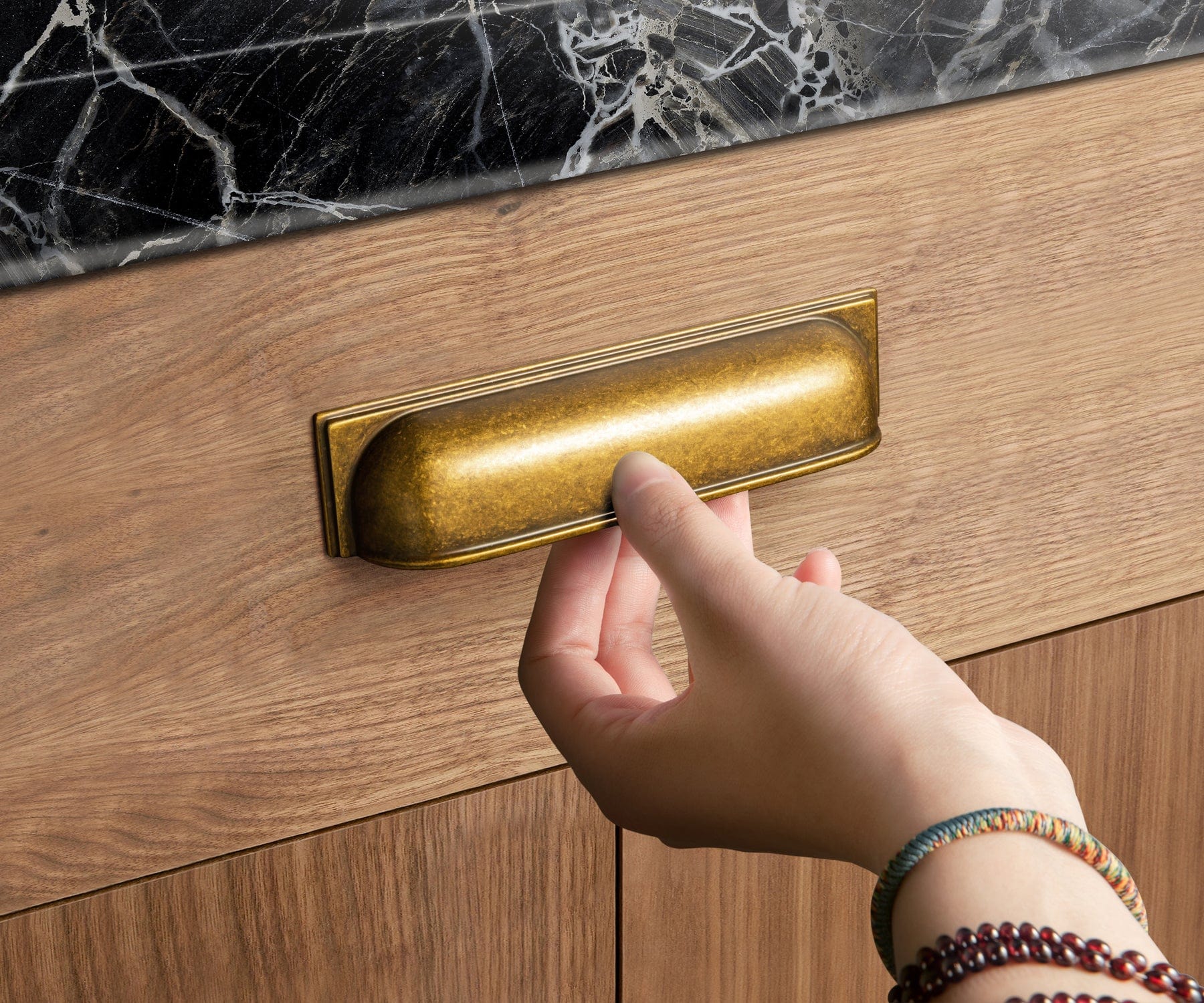 Goo-Ki Sleek Curved Retro Cup Pulls Unique Arc - Shaped Drawer Handles Kitchen Hardware