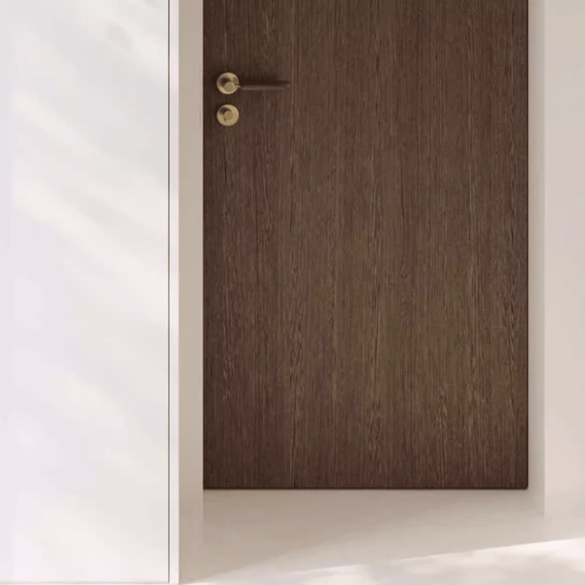 Goo-Ki Soild Brass Mute Door Lock Black Walnut Door Lock Handle Anti-theft Gate Lock