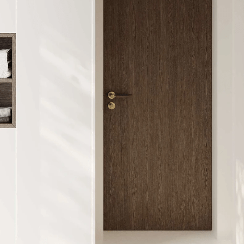 Goo-Ki Soild Brass Mute Door Lock Black Walnut Door Lock Handle Anti-theft Gate Lock