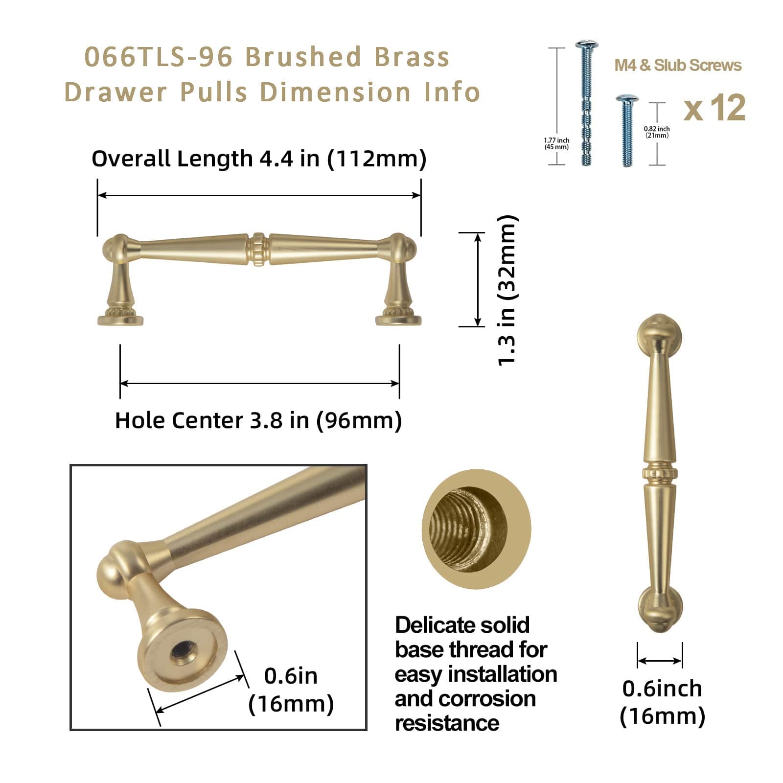 Goo-Ki Solid Ancient Vintage Retro Bar Pull for Cupboard Dresser Bathroom