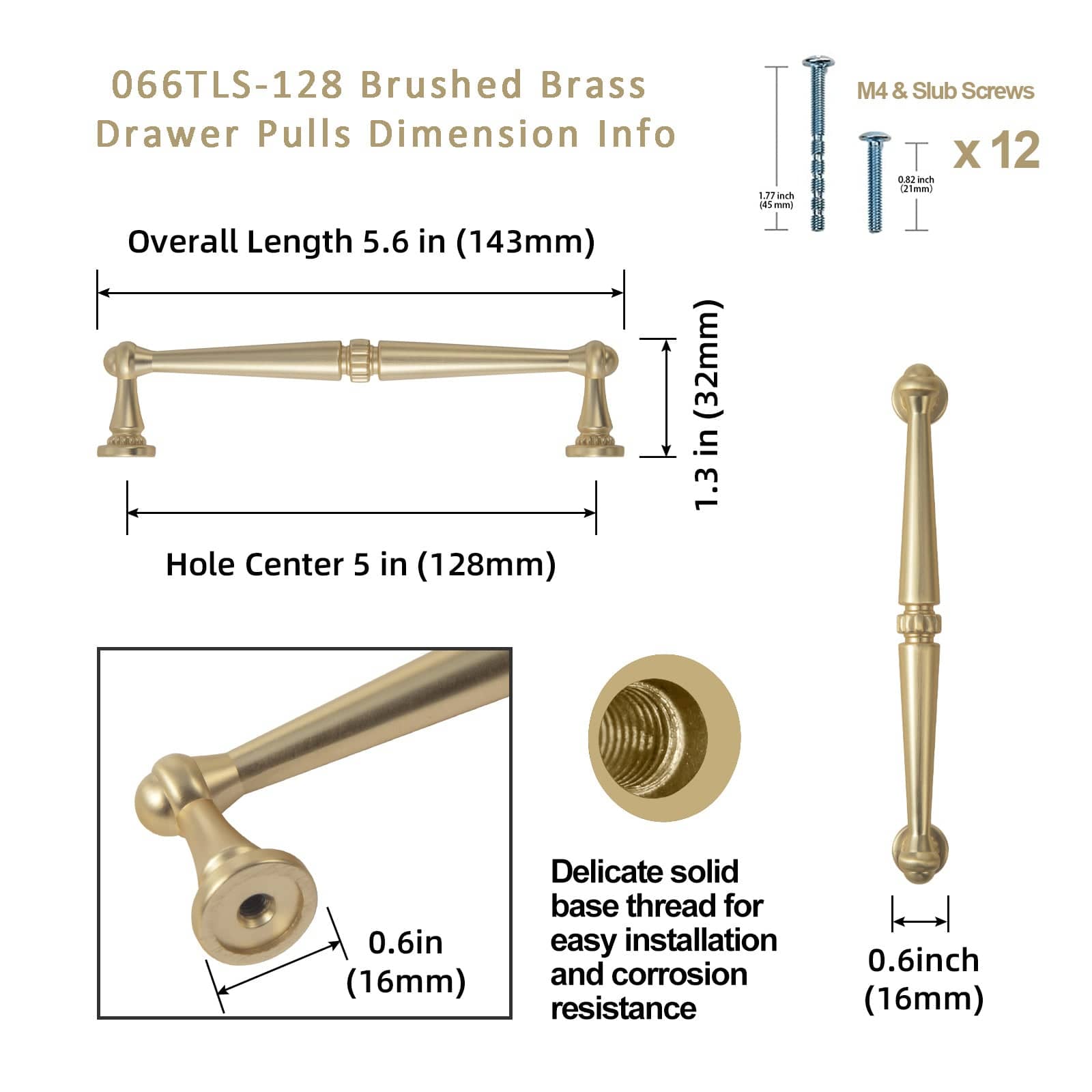 Goo-Ki Solid Ancient Vintage Retro Bar Pull for Cupboard Dresser Bathroom