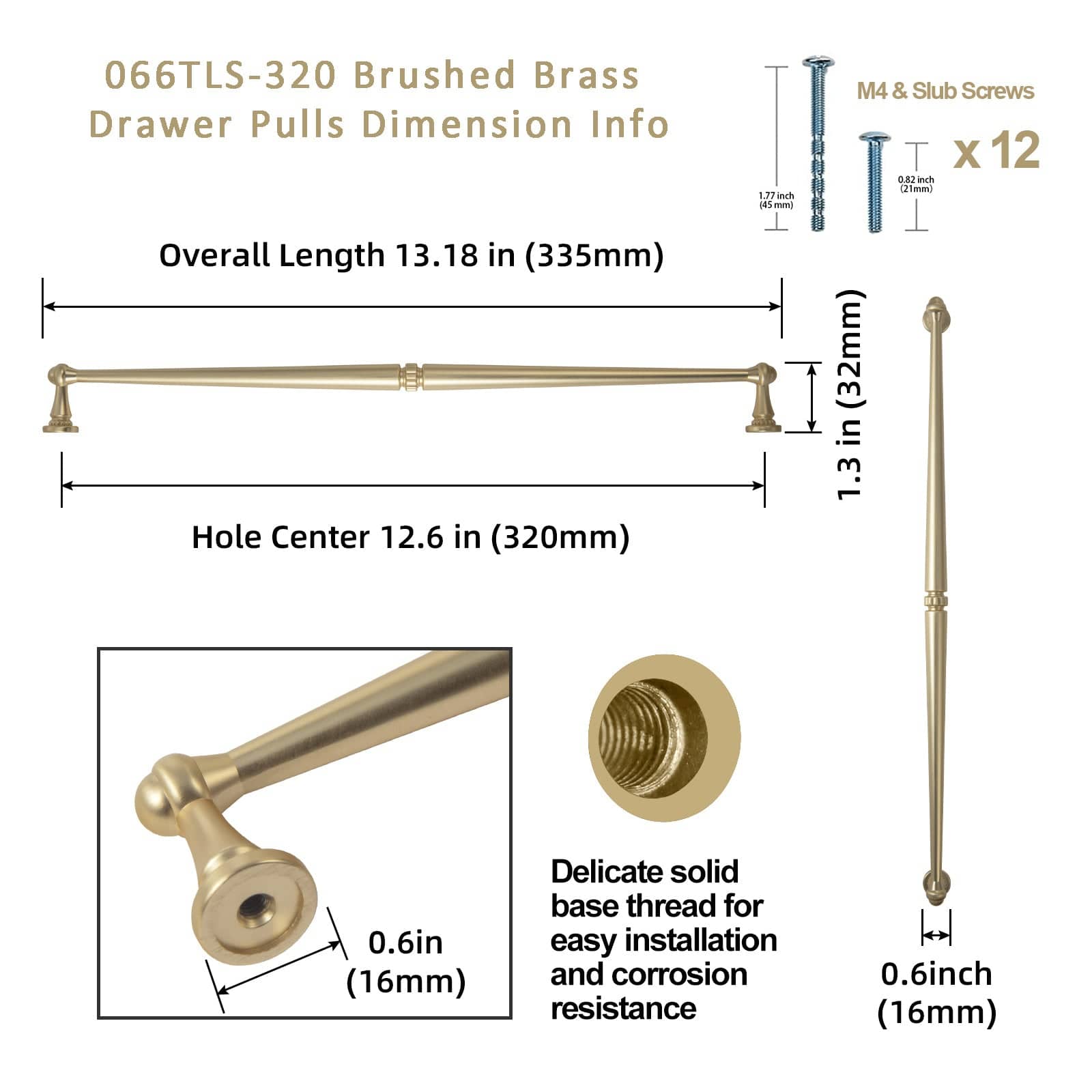 Goo-Ki Solid Ancient Vintage Retro Bar Pull for Cupboard Dresser Bathroom