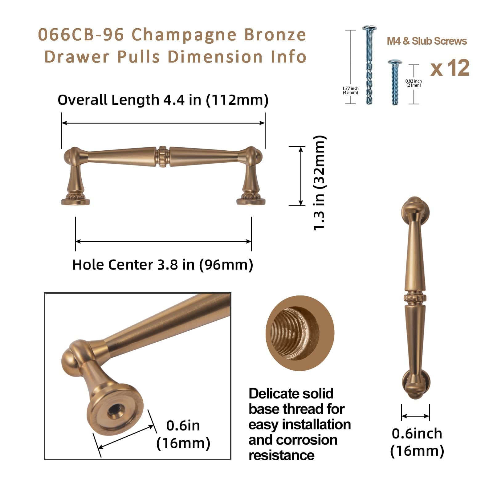 Goo-Ki Solid Ancient Vintage Retro Bar Pull for Cupboard Dresser Bathroom